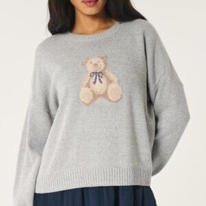 HOLLISTER: Easy Bow Graphic Crew Sweater